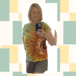 Sunflower ice dye incline tie dye custom t-shirt tee 3 Short Dogs