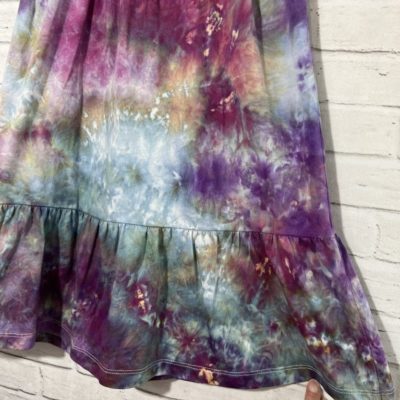 One of a Kind Colorful Kid's Dresses, Ice Dye Tie Dyed, Unique, OOAK, S, M, L, XL, Handmade, Crochet Top, Adjustable Straps