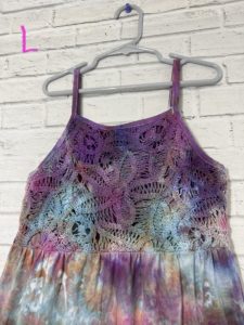 One of a Kind Colorful Kid's Dresses, Ice Dye Tie Dyed, Unique, OOAK, S, M, L, XL, Handmade, Crochet Top, Adjustable Straps 