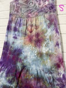 One of a Kind Colorful Kid's Dresses, Ice Dye Tie Dyed, Unique, OOAK, S, M, L, XL, Handmade, Crochet Top, Adjustable Straps 