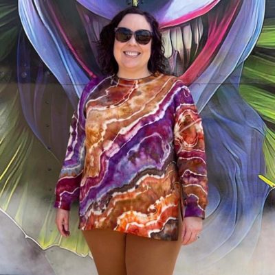 Geode Ice Dye Tie Dye Sweatshirt Fall Colors One of a Kind Custom Made