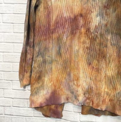 Ice Dye Fall Color Cardigan Sweater Tie Dye Small one of a kind unique gift