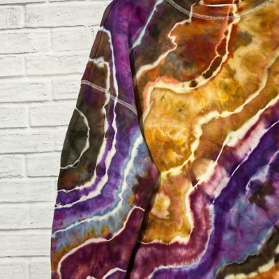 Geode Ice Dye Tie Dye Sweatshirt Fall Colors One of a Kind Custom Made