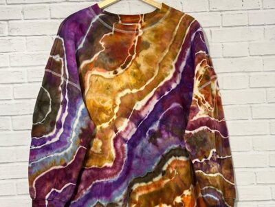 Geode Ice Dye Tie Dye Sweatshirt Fall Colors One of a Kind Custom Made