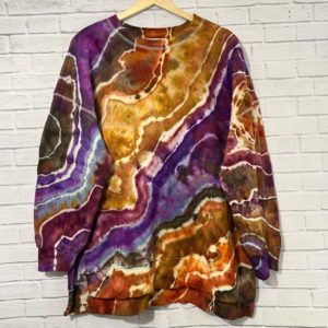 Geode Ice Dye Tie Dye Sweatshirt Fall Colors One of a Kind Custom Made