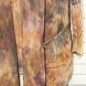 Ice Dye Fall Color Cardigan Sweater Tie Dye Small one of a kind unique gift