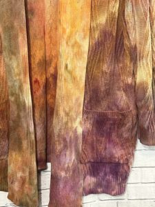 Ice Dye Fall Color Cardigan Sweater Tie Dye Large one of a kind unique gift 3 Short Dogs