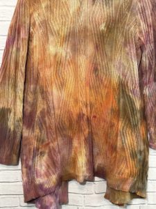 Ice Dye Fall Color Cardigan Sweater Tie Dye Large one of a kind unique gift 3 Short Dogs