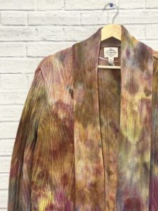 Ice Dye Fall Color Cardigan Sweater Tie Dye Large one of a kind unique gift 3 Short Dogs