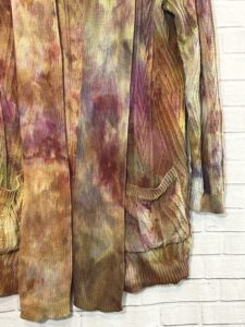 Ice Dye Fall Color Cardigan Sweater Tie Dye Large one of a kind unique gift 3 Short Dogs