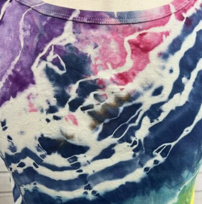 Rainbow Geode Ice Dye Tank, Size Small, One of a Kind, Tie Dye Top, Handmade