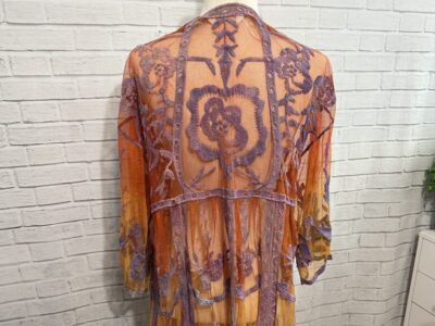 Sunset Lace Kimono Jacket, Ice Dyed, Acid Dyed, Handmade, One of a Kind, One Size Topper
