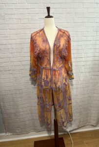 Sunset Lace Kimono Jacket, Ice Dyed, Acid Dyed, Handmade, One of a Kind, One Size Topper