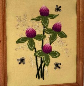vintage flower cross stitch embroidery