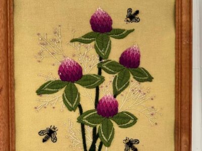 vintage flower cross stitch embroidery